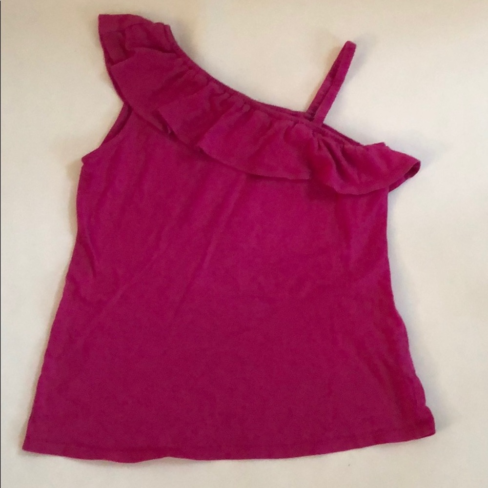 Fuchsia ruffle tank